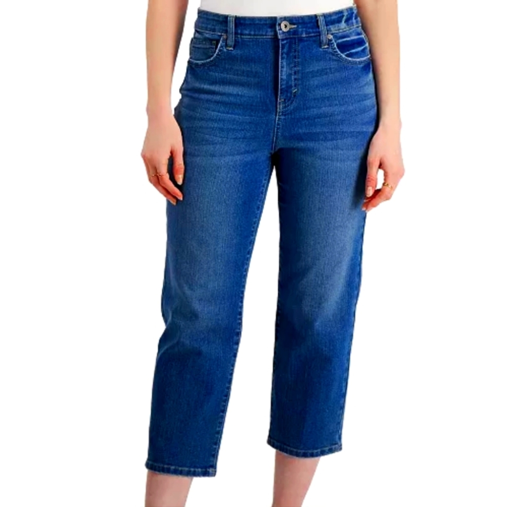 STYLE & CO Petite High-Rise Straight Crop Jeans Created for Macy's
